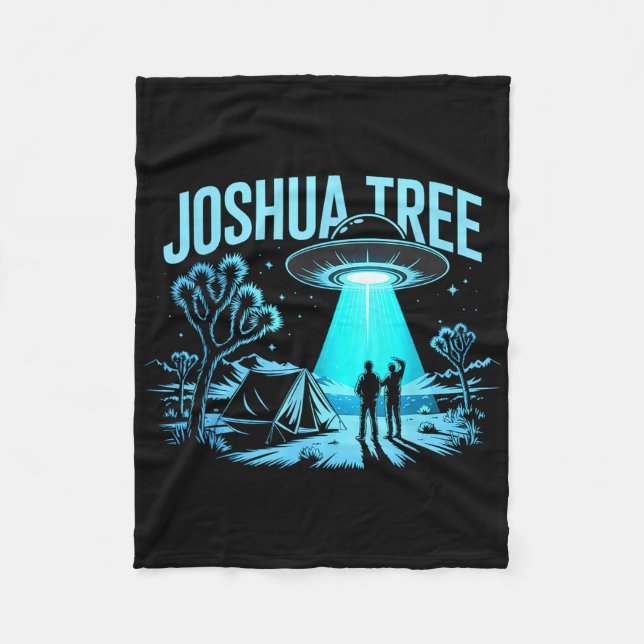 Camping In Joshua Tree  Fleece Blanket (Front)