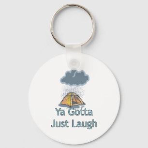 Camping in the Rain Key Ring