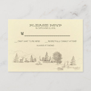 Camping in the woods Wedding RSVP cards