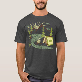 Camping Inside a Book I love to Read Illustration  T-Shirt