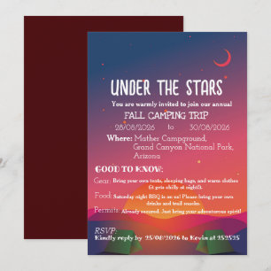 Camping invitation