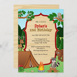 Camping Invitation - Camp Birthday Party Invite