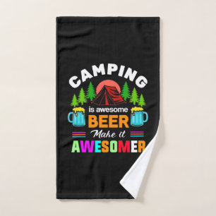 Camping is Awesome Beer Make it Awesomer-67357 Hand Towel