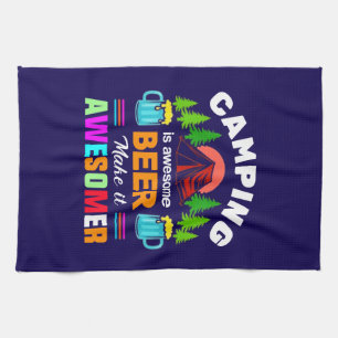 Camping is Awesome Beer Makeit Awesomer-67357 Tea Towel