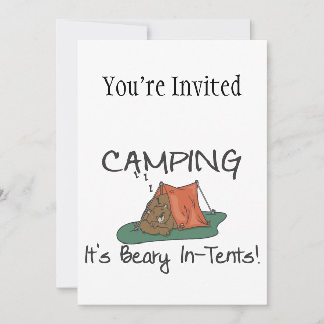 Camping Is Beary In Tents Invitation (Front)