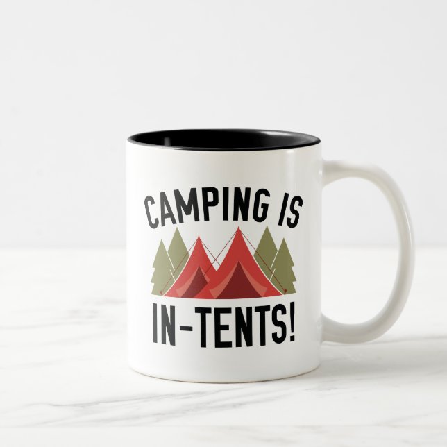 Camping Is In-Tents! Two-Tone Coffee Mug (Right)