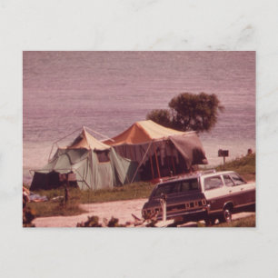 Camping Is In Tents! - Vintage Postcard