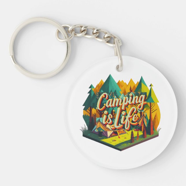 Camping is Life Key Ring (Front)