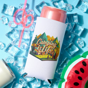 Camping is Life Seltzer Can Cooler