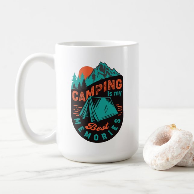 Camping is My Best Memories Coffee Mug (With Donut)