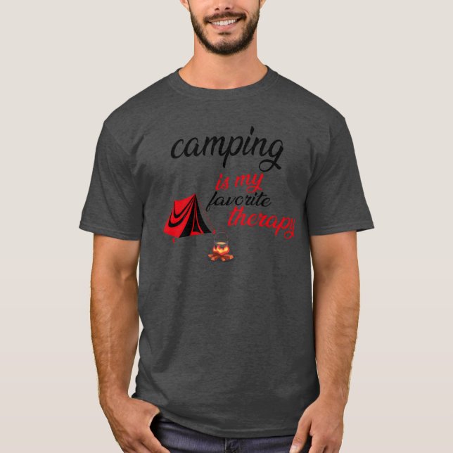 camping is my favorite therapy retro T-Shirt (Front)