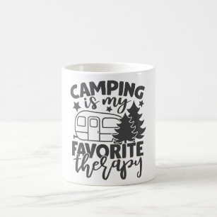 Camping Is My Favourite Therapy Funny Camper Sayin Coffee Mug