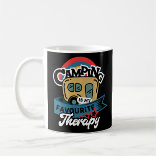 Camping Is My Favourite Therapy Funny Hiking Camp Coffee Mug