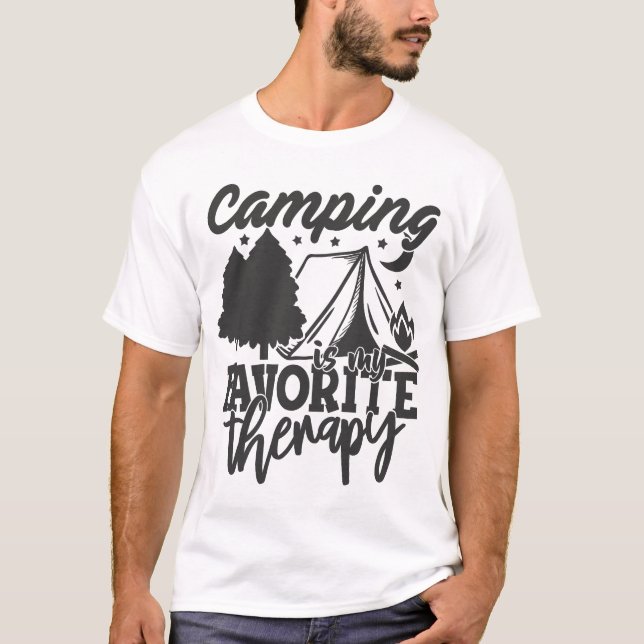 Camping Is My Favourite Therapy Gift T-Shirt (Front)