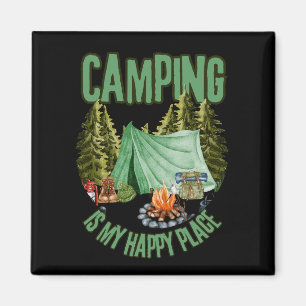 Camping is my happy place - camping lover magnet