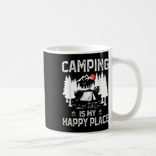 Camping Is My Happy Place Funny Camper Forest Camp Coffee Mug