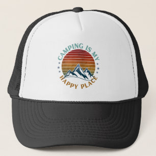 CAMPING IS MY HAPPY PLACE  TRUCKER HAT