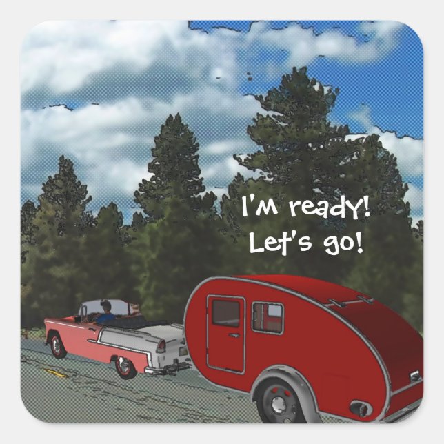 Camping Is My Life Travel Square Sticker (Front)