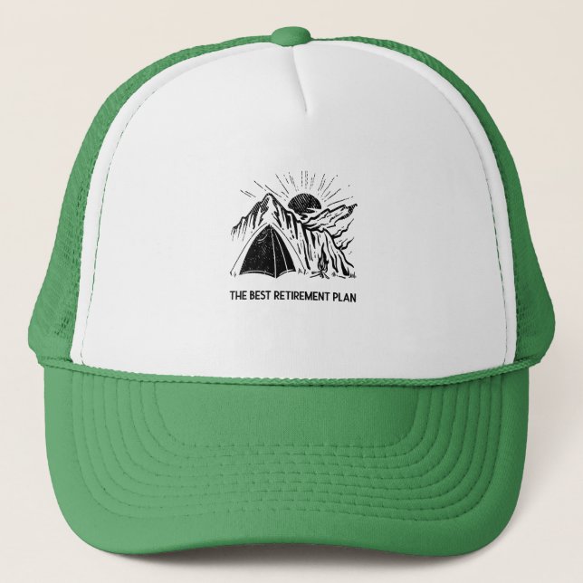 Camping Is My Retirement Plan Retired Camper Trucker Hat (Front)