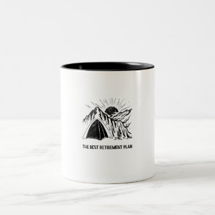 Camping Is My Retirement Plan Retired Camper Two-Tone Coffee Mug