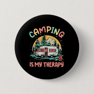 Camping Is My Therapy Campfire Summer Camp Family 6 Cm Round Badge
