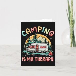 Camping Is My Therapy Campfire Summer Camp Family Card