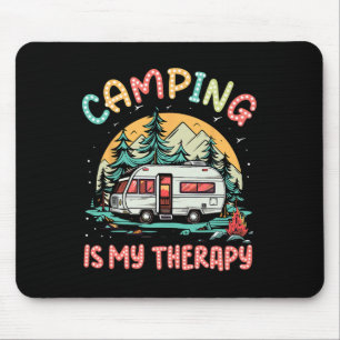 Camping Is My Therapy Campfire Summer Camp Family Mouse Pad