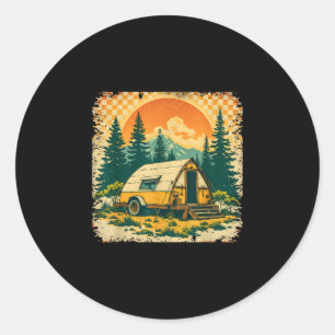Camping is my therapy classic round sticker