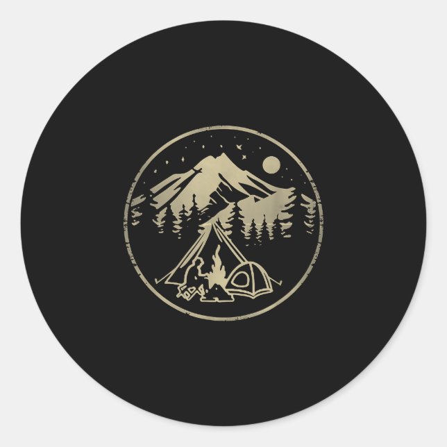 Camping is my therapy  classic round sticker (Front)
