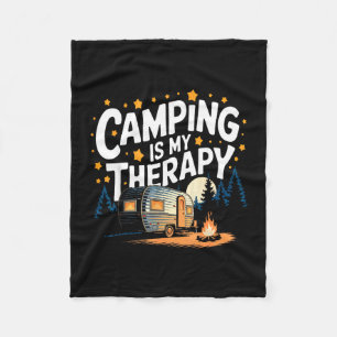 Camping is my therapy  fleece blanket