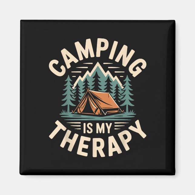 Camping is my therapy funny camper  magnet (Front)