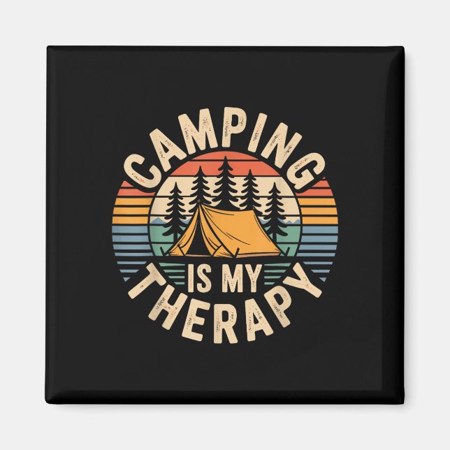Camping is my therapy funny camper  magnet (Front)