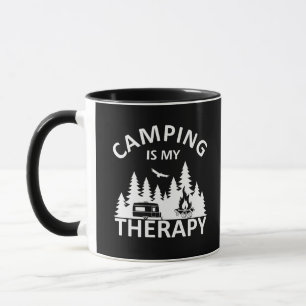 Camping is my therapy funny camper slogan mug