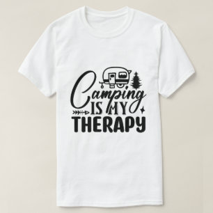 Camping Is My Therapy Funny Outdoor Adventure T-Shirt