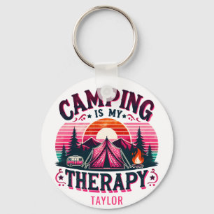 Camping Is My Therapy Key Ring