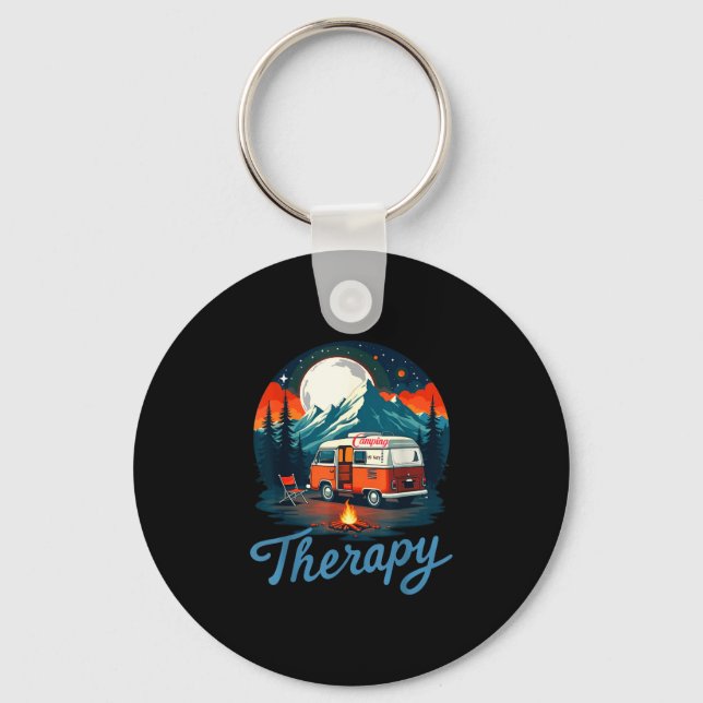Camping is my therapy  key ring (Front)