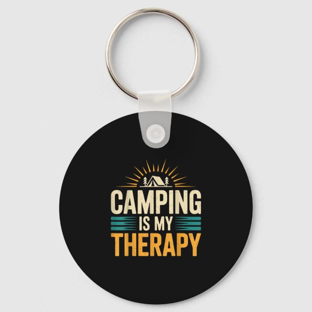 Camping is my therapy  key ring (Front)