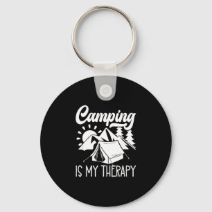Camping is my therapy key ring