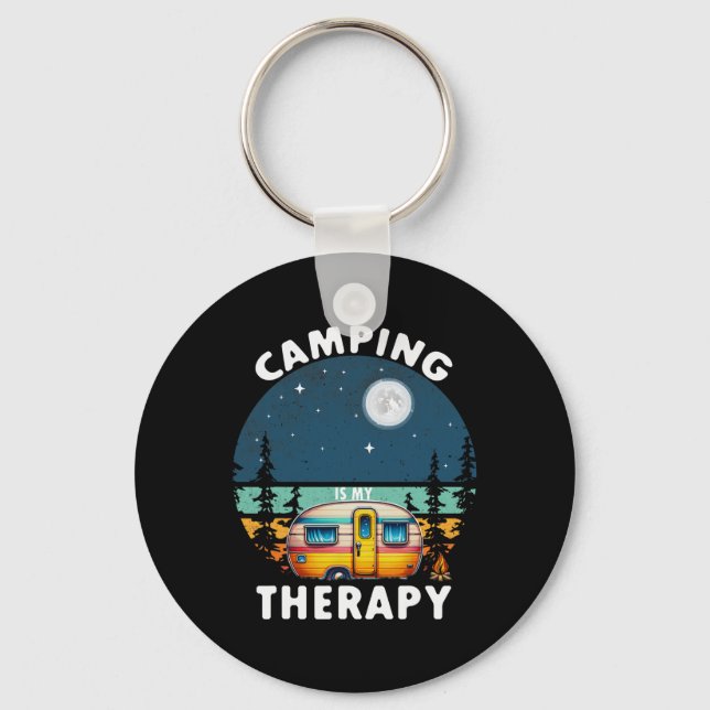 Camping Is My Therapy  Key Ring (Front)