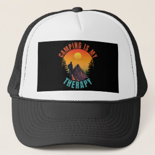 Camping is my therapy outdoor vacation gift trucker hat