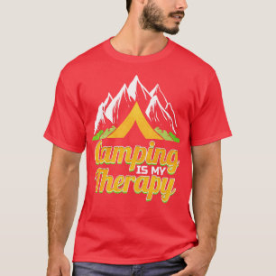 Camping Is My Therapy Retro Vintage Hiking And  T-Shirt