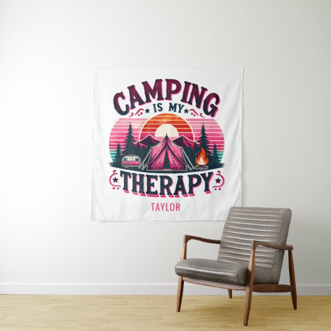 Camping Is My Therapy Tapestry (In Situ)