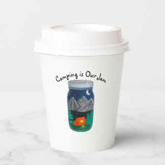 Camping is Our Jam Tent and Mountains in Jar Paper Cups