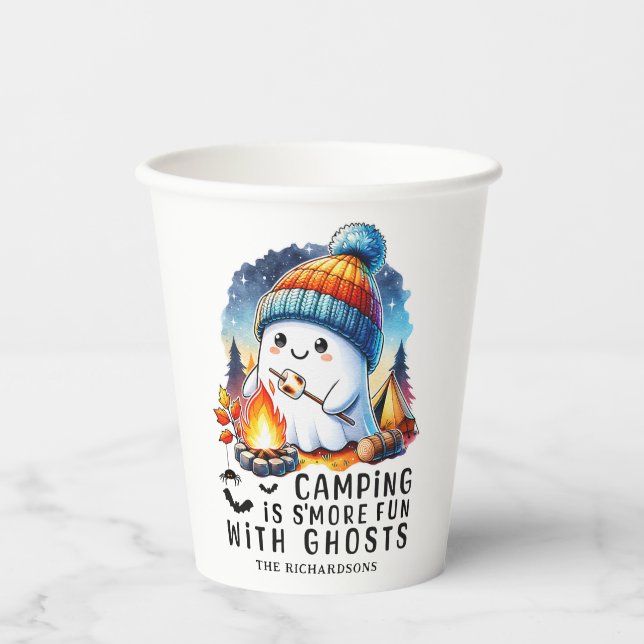 Camping is Smore Fun With Ghosts Halloween Paper Cups (Front)