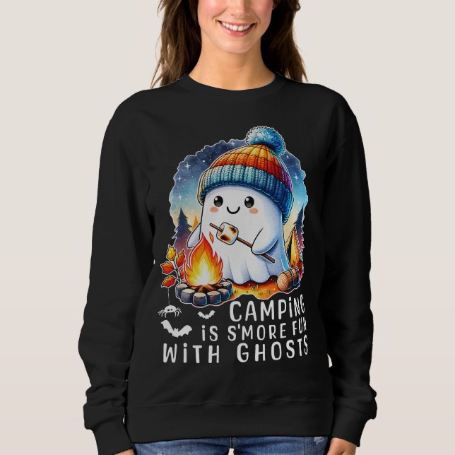 Camping is Smore Fun With Ghosts Halloween Sweatshirt (Front)