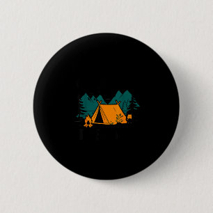 Camping is therapy hiking tent adventure & 6 cm round badge