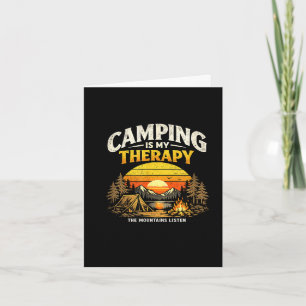 Camping is therapy vintage outdoor camping design card
