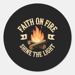Camping Jesus Christ Religion Christian Camper Chr Classic Round Sticker