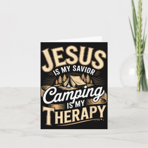 Camping jesus christian faith religious card