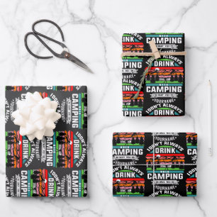 Camping Joke I Don't Always Drink When I'm Camping Wrapping Paper Sheet